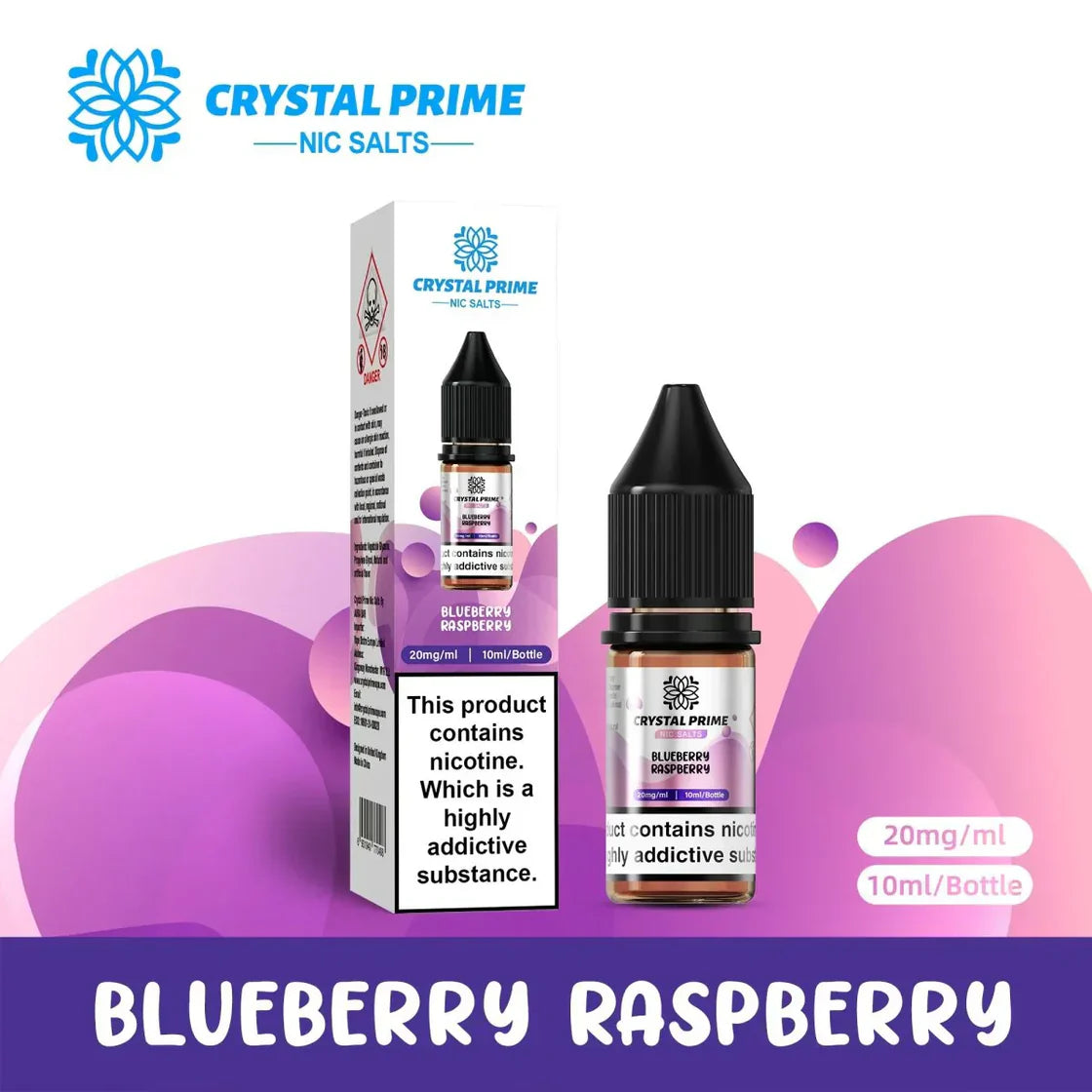 Crystal Prime Nic Salts Blueberry Raspberry (Box of 10)