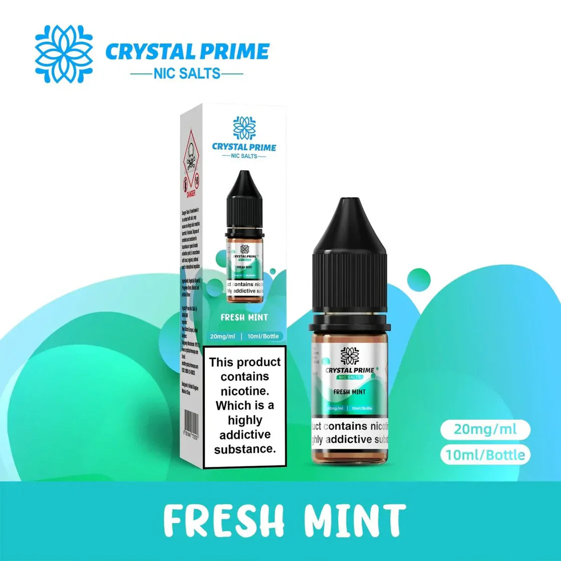 Crystal Prime Nic Salts Fresh Mint (Box of 10)